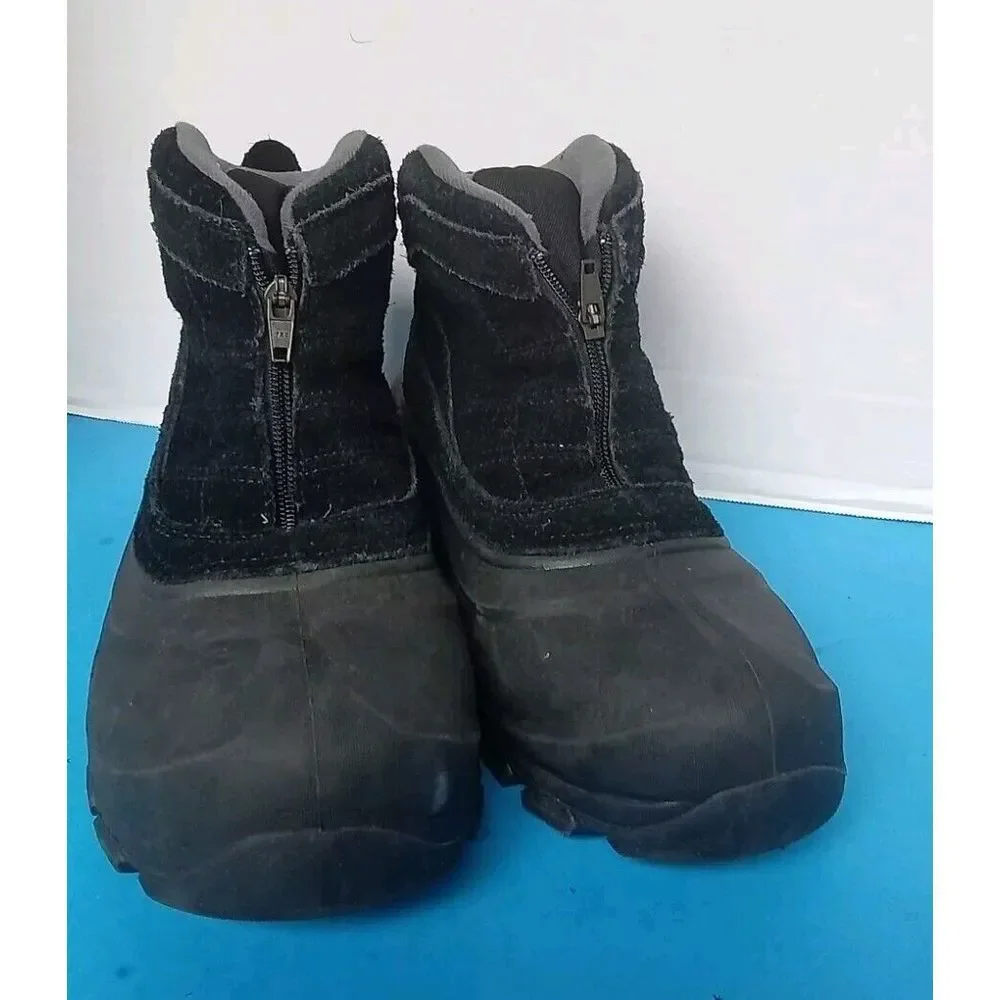 Winter Snow‎ Boots Waterproof Insulated Zip-Up Ankle Boots Black Outdoor Hiking